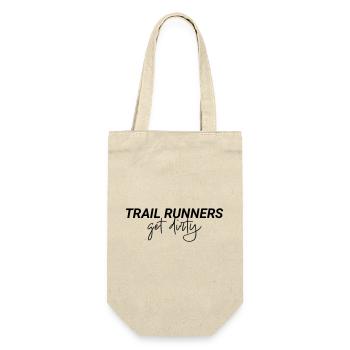 Trail Runners Get Dirty Spruch - Geschenkbeutel für Flaschen - Natur - Vorne