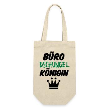 Büro-Dschungelkönigin Büro Arbeit Geschenk Spruch - Geschenkbeutel für Flaschen - Natur - Vorne