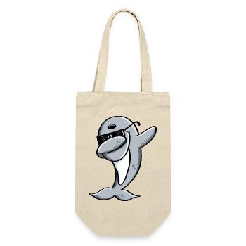 Delfin tanzt Dab Dance - Dabbing - Delphine - Tier - Geschenkbeutel für Flaschen - Natur - Vorne