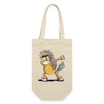 Cooles Dab Dance Pferd Dabbing Pony Comic - Geschenkbeutel für Flaschen - Natur - Vorne