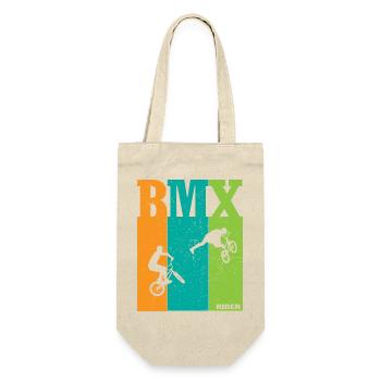 BMX Farbblock Rider Silhouetten - Geschenkbeutel für Flaschen - Natur - Vorne
