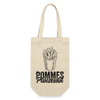 Pommes Prinzessin - Geschenkbeutel für Flaschen - Natur - Vorne