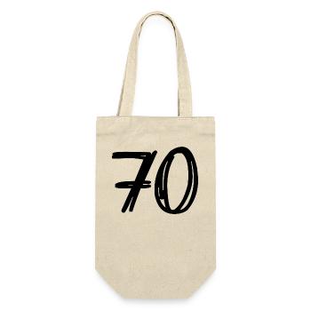 70 YEARS. 70TH ANNIVERSARY. BIRTHDAY 70 YEARS. 70 - Gift Bag for Bottles - nature - Front