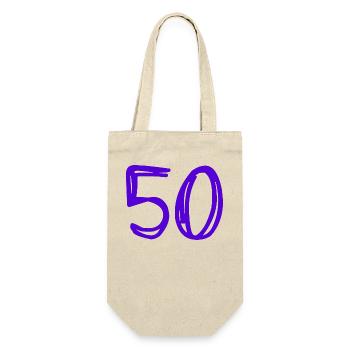50 YEARS. 50th ANNIVERSARY. BIRTHDAY 50 YEARS. 50 - Gift Bag for Bottles - nature - Front