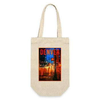 Denver Neonnacht: Regen in der Stadt - Geschenkbeutel für Flaschen - Natur - Vorne