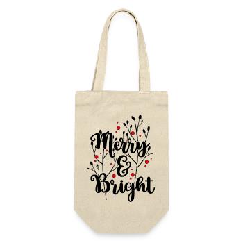 Merry and Bright - Gift Bag for Bottles - nature - Front