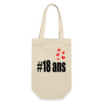 18 ANS. 18e ANNIVERSAIRE. ANNIVERSAIRE 18 ANS. 18 - Sac à bouteille - nature - Devant