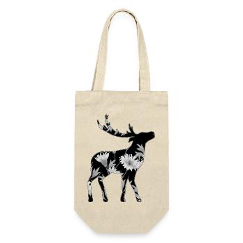Hirsch - Geschenkbeutel für Flaschen - Natur - Vorne