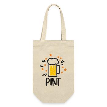 Lustiges Bierliebhaber - Geschenkbeutel für Flaschen - Natur - Vorne