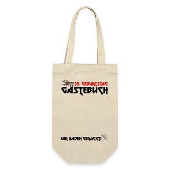 Gästebuch 35. Geburtstag Rock Fans Party Shirt - Geschenkbeutel für Flaschen - Natur - Vorne