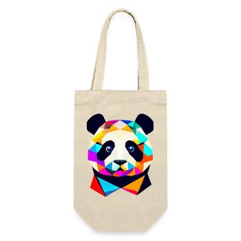 Panda - Geschenkbeutel für Flaschen - Natur - Vorne