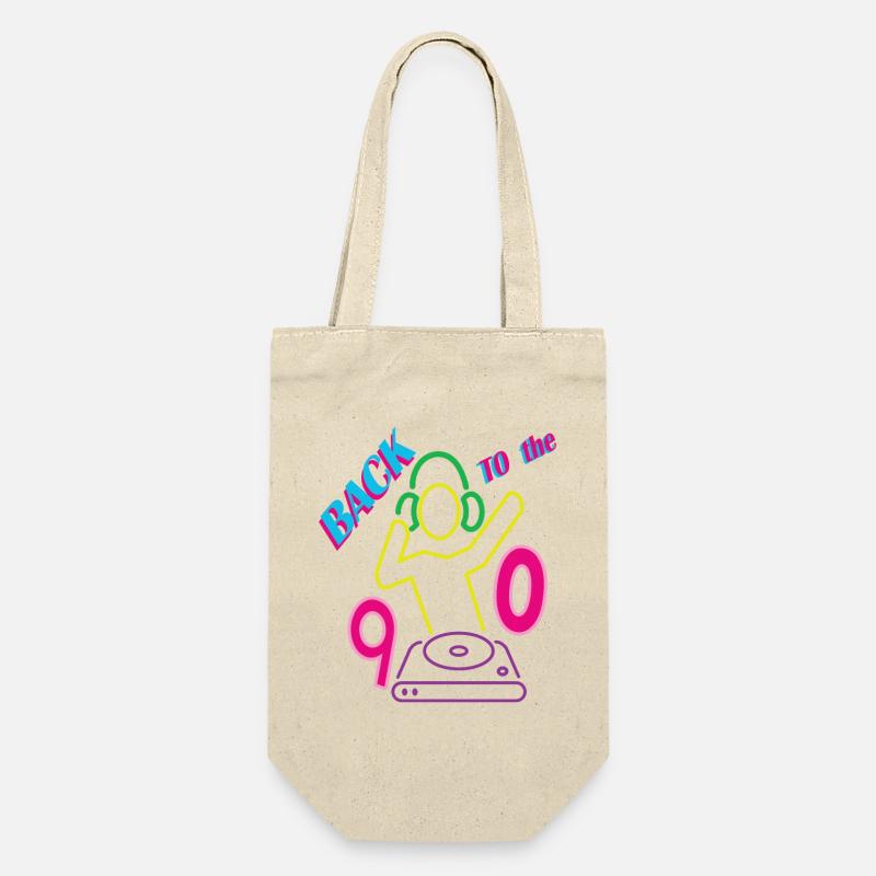 Back to the 90s mit DJ - Geschenkbeutel für Flaschen - Natur
