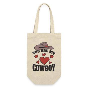 Du bist mein Cowboy - Geschenkbeutel für Flaschen - Natur - Vorne