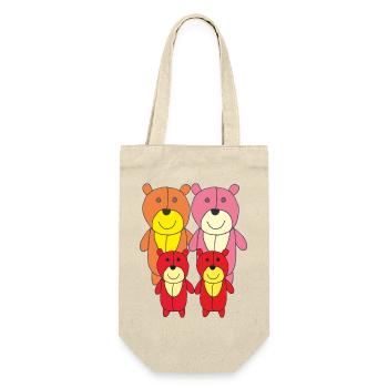 bären family - Geschenkbeutel für Flaschen - Natur - Vorne