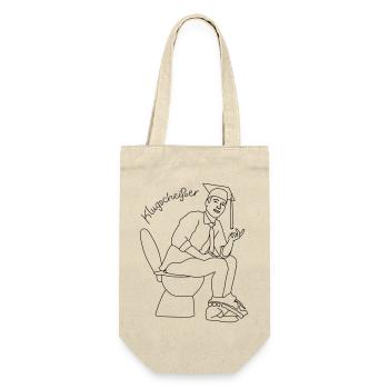 klugscheisser 5 - Geschenkbeutel für Flaschen - Natur - Vorne