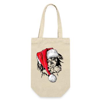 Santa Japan Chin Christmas Dogs Wilsigns - Gift Bag for Bottles - nature - Front