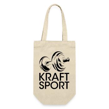 fitness kraftsport Training Hanteln Symbol gym - Geschenkbeutel für Flaschen - Natur - Vorne
