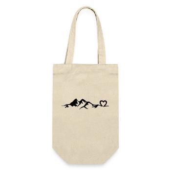 Heart - Mountain - (2) - Gift Bag for Bottles - nature - Front