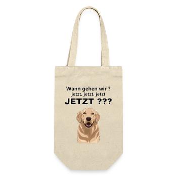 Golden Retriever - Geschenkbeutel für Flaschen - Natur - Vorne