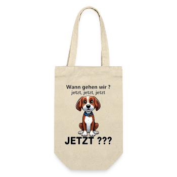 Süsser Hund - Geschenkbeutel für Flaschen - Natur - Vorne