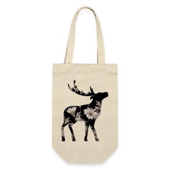 Hirsch - Geschenkbeutel für Flaschen - Natur - Vorne