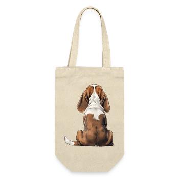 Basset Hund - Geschenkbeutel für Flaschen - Natur - Vorne