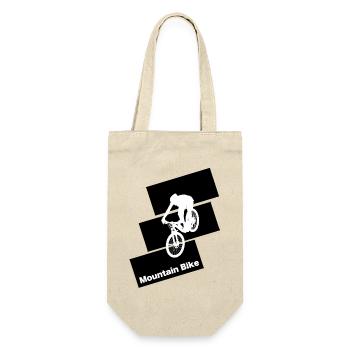 Logo Moutain Bike carré noir - Sac à bouteille - nature - Devant