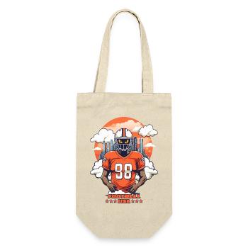 Football Spieler - Geschenkbeutel für Flaschen - Natur - Vorne