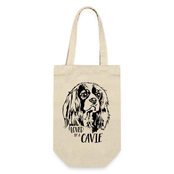 Cavalier King Charles Spaniel loved by a Cavie - Geschenkbeutel für Flaschen - Natur - Vorne