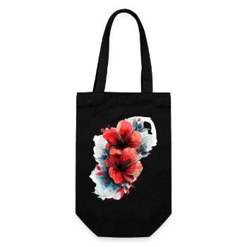 Hibiscus flower watercolor - Gift Bag for Bottles - black - Front