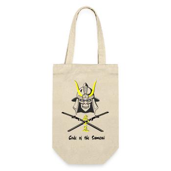 Samuraihelm Kabuto 4 - Geschenkbeutel für Flaschen - Natur - Vorne