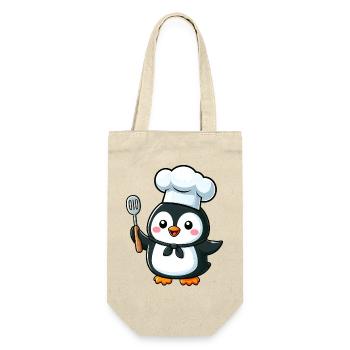 Mignon pingouin Chef bande dessinée conception de bande dessinée - Sac à bouteille - nature - Devant