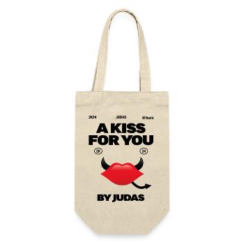 Ein Kuss für dich, signiert Judas - Geschenkbeutel für Flaschen - Natur - Vorne