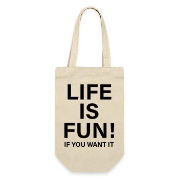 Life is fun - Geschenkbeutel für Flaschen - Natur - Vorne