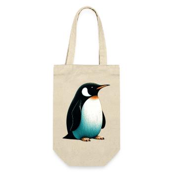 Pinguin - Geschenkbeutel für Flaschen - Natur - Vorne