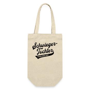 Schwiegertochter 2024 Hochzeit Heirat Ehe Tochter - Geschenkbeutel für Flaschen - Natur - Vorne
