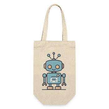 RetroBot - Geschenkbeutel für Flaschen - Natur - Vorne
