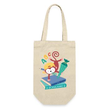 Monkey with school cone school enrollment school child - Gift Bag for Bottles - nature - Front