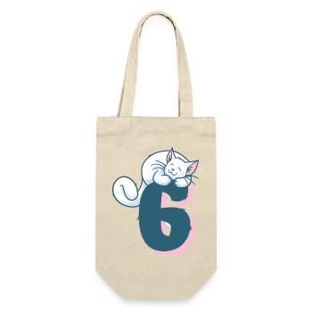 Cat Number 6 - Gift Bag for Bottles - nature - Front