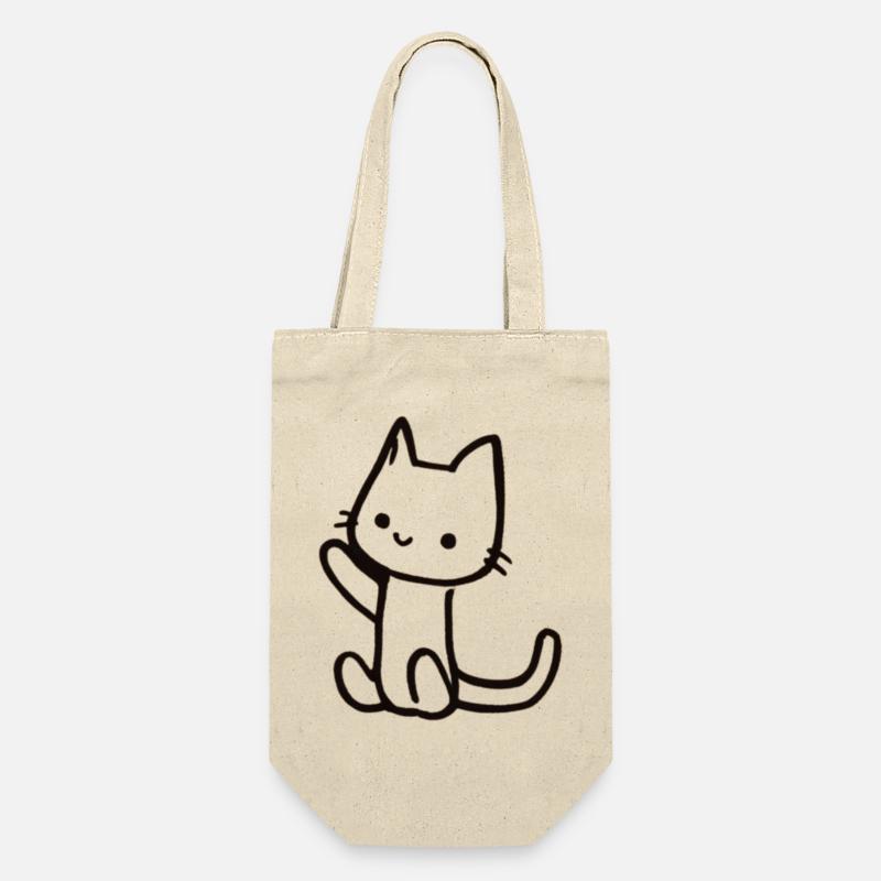Cat sketch in linear style - Gift Bag for Bottles - nature