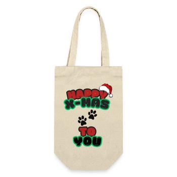 Conception de pattes de Noël heureux - Sac à bouteille - nature - Devant
