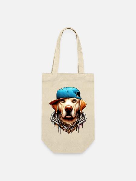 Hund - Geschenkbeutel für Flaschen - Natur