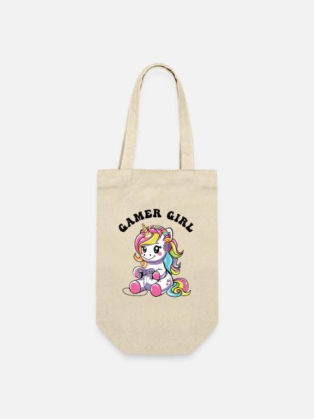 Gamer Girl - Geschenkbeutel für Flaschen - Natur