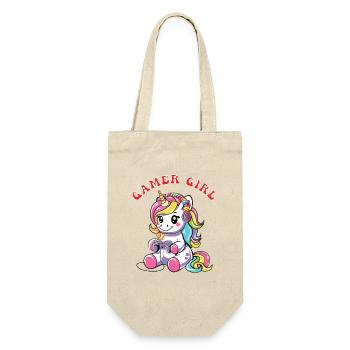 Gamer Girl - Geschenkbeutel für Flaschen - Natur - Vorne