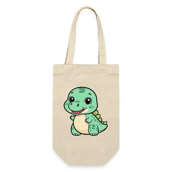 Cute Dino with a Grin - Green - Gift Bag for Bottles - nature - Front