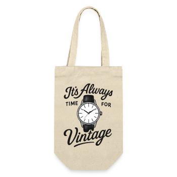 Ein tolles Design für Uhrmacher und Uhrensammler - Geschenkbeutel für Flaschen - Natur - Vorne