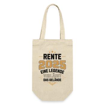 Rente 2025 Rentner Rentnerin Legende Ruhestand - Geschenkbeutel für Flaschen - Natur - Vorne