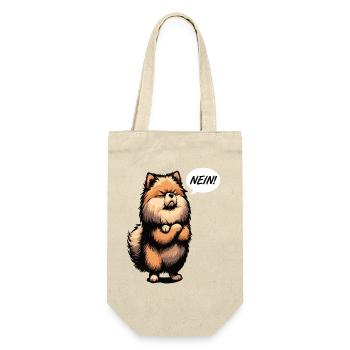 Nein Zwergspitz Zwergspitze Zwerspitzhalter Spitz - Geschenkbeutel für Flaschen - Natur - Vorne