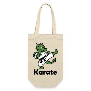 Karate Drache - Geschenkbeutel für Flaschen - Natur - Vorne