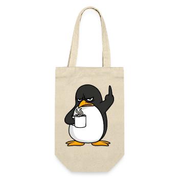 Penguin Coffee Coffee Lover Office Middle Finger - Gift Bag for Bottles - nature - Front